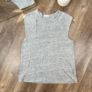 A.L.C. Size L Linen Gray Heather Shirt Tank Top